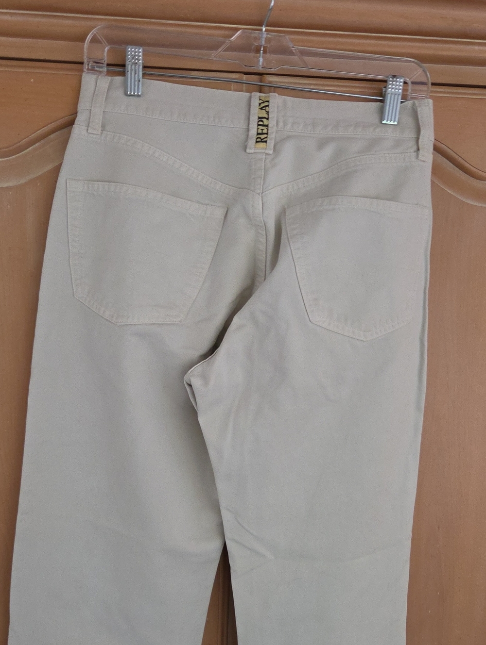 Vintage Replay Women Straight-Leg Jeans in Beige